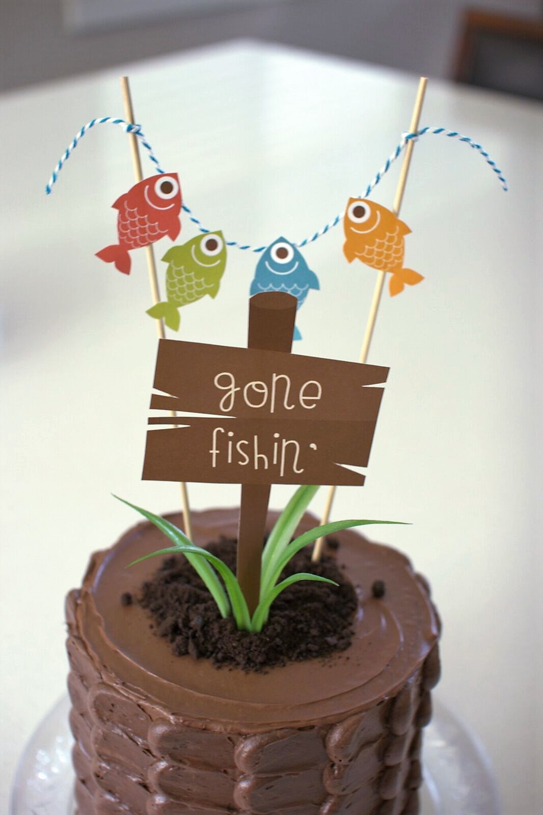 fishing cake topper  Tania's Design Studio